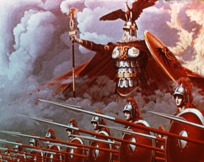 Vitezovi-Arkone-predvodjeni-Svetovidom-na-nebu-slika-Konstantina-Vasiljeva-iz-1969-670x534